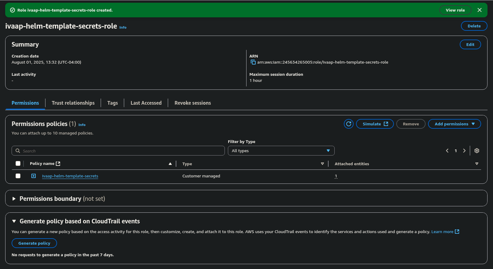 AWS Role Arn