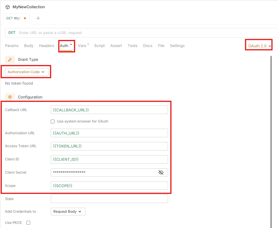 OAuth2 HTTP client configuration